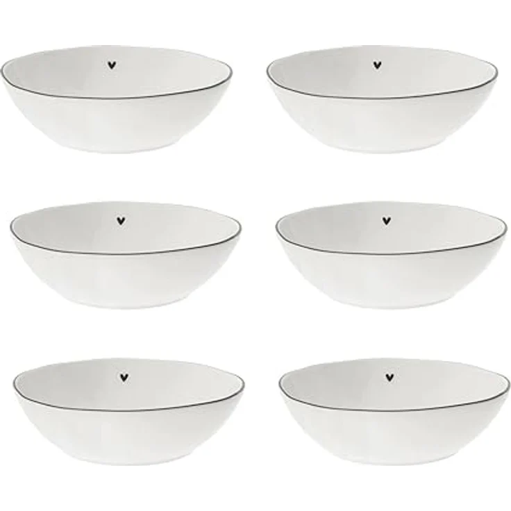 Bastion Collections Müslischale Schwarzes Herz, Keramik, Spülmaschinengeeignet, Weiß, Motiv: schwarzes Herz, Höhe: 5cm – Bild 1