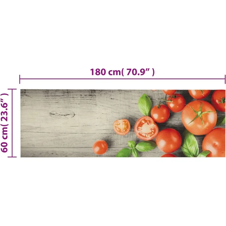 vidaXL Küchenteppich Waschbar Tomaten 60x180 cm Samt 4005621 – Bild 4