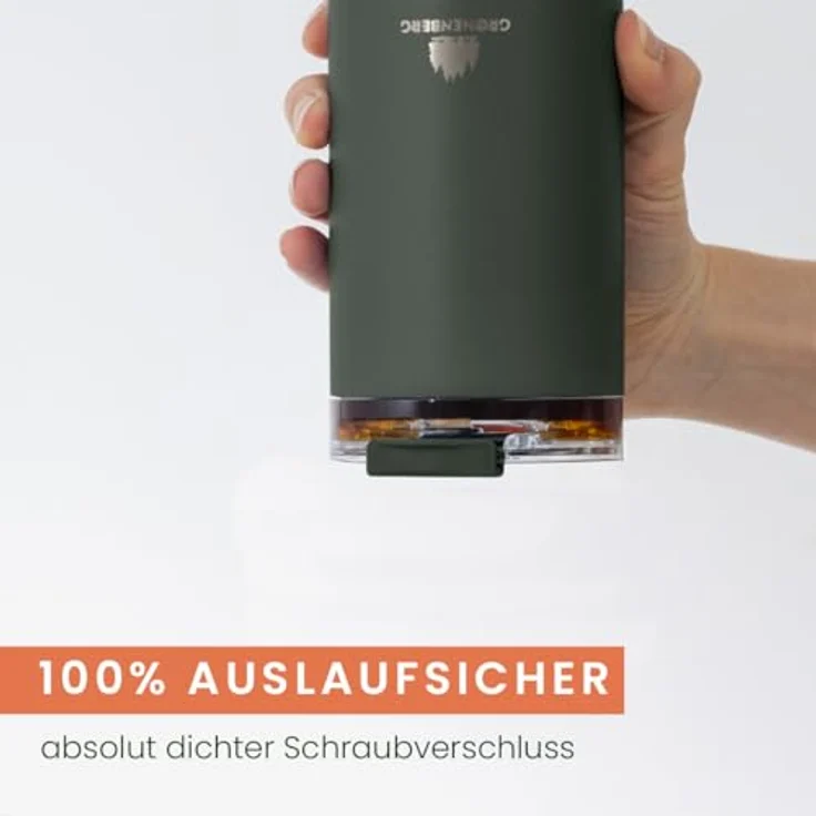 Groenenberg Thermobecher 350 ml aus recyceltem Edelstahl, 100% Auslaufsicher, hält mind. 4 h warm (Forest) – Bild 4