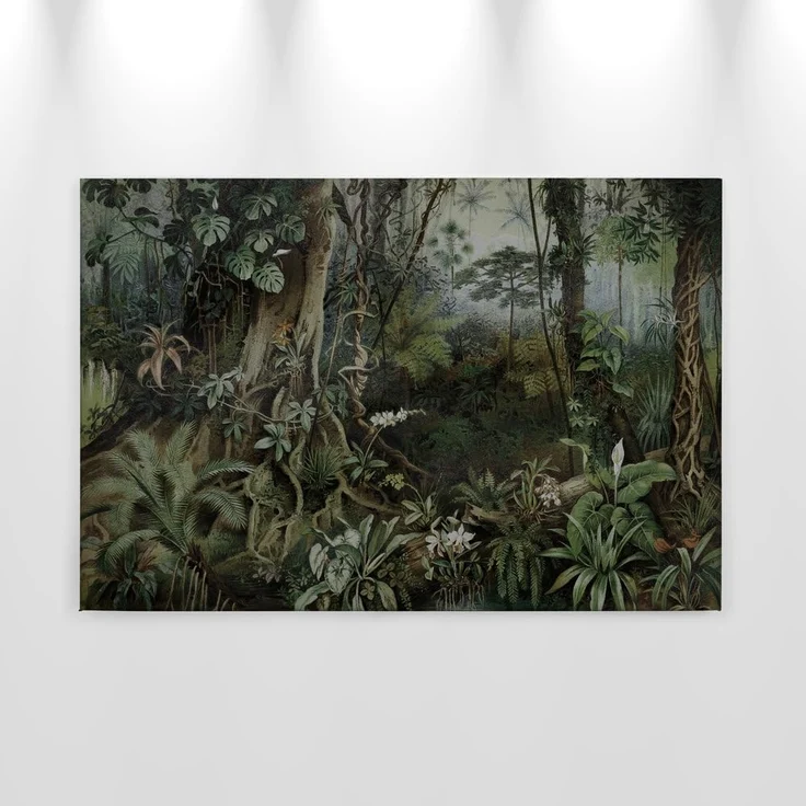 Dschungel Leinwandbild Grün 90x60 DD120393 Keilrahmen Wandbild Leinwand Urwald – Bild 8