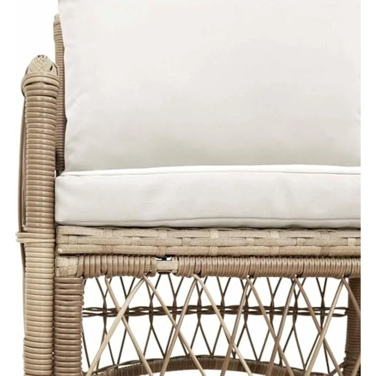 vidaXL Gartenstuhl mit Kissen Beige 73 x 61 x 77 cm Poly-Rattan 42006221 – Bild 4