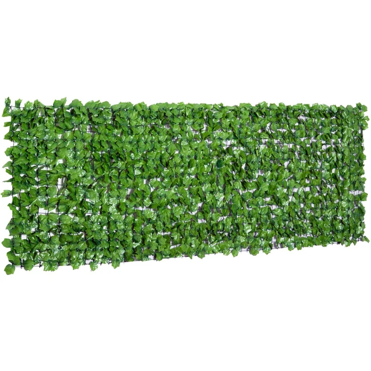 MELAYR, Künstlicher Hecken-Sichtschutz, UV-geschützt, Sichtschutzgitter mit Blättern, 300 x 100 x 1 cm, Hellgrün – Bild 2