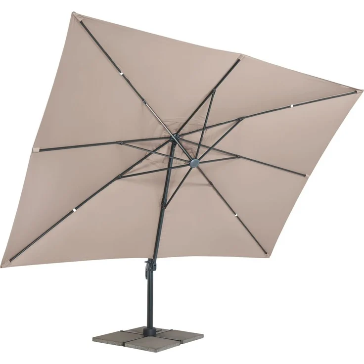 Primaster Ampelschirm Messina taupe 300 x 400 cm Sonnenschirm Gartenschirm – Bild 2