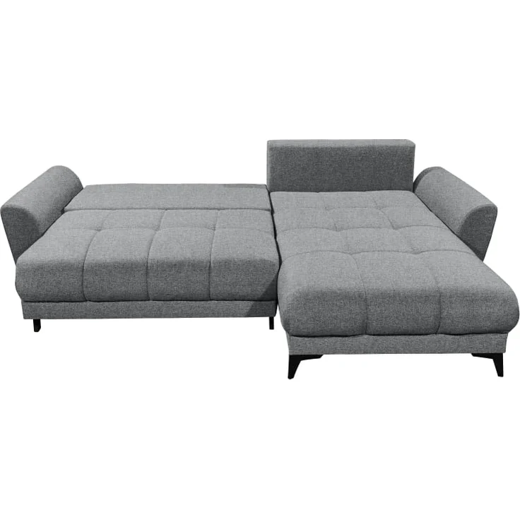 Sofa Bern von ED Exciting Design mit Schlaffunktion Grau, Bettkasten und Lumos Mikrofaserbezug – Bild 4