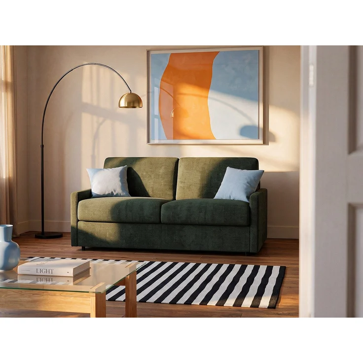Vente-unique - CALIFE - Schlafsofa - Plastik - Kunststoff (PVC) - Tannengrün - 156 x 223 x 99 cm – Bild 2