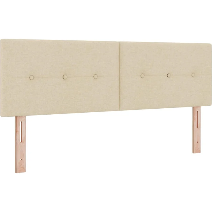vidaXL Boxspringbett mit Matratze Creme 140 x 190 cm Stoff 3451466 – Bild 4