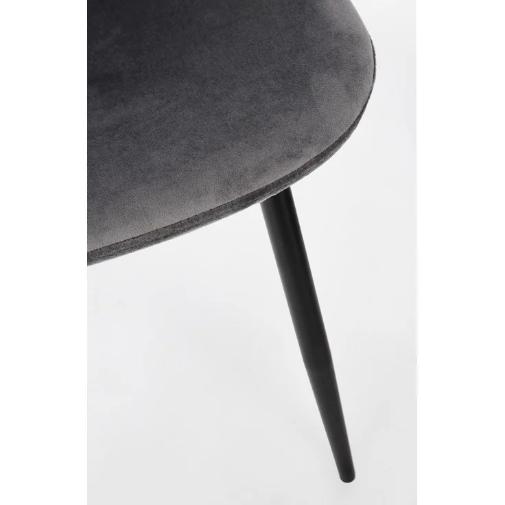 Esszimmerstuhl New Irelia aus Samt, modern gepolstert, Dunkelgrau, 4er-Set, Metallgestell – Bild 6