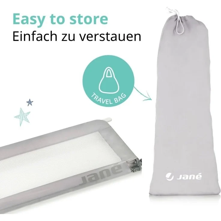 Jané - Klappbares Bettgitter, Länge 110 cm, Transporttasche, extra hoch – Bild 4
