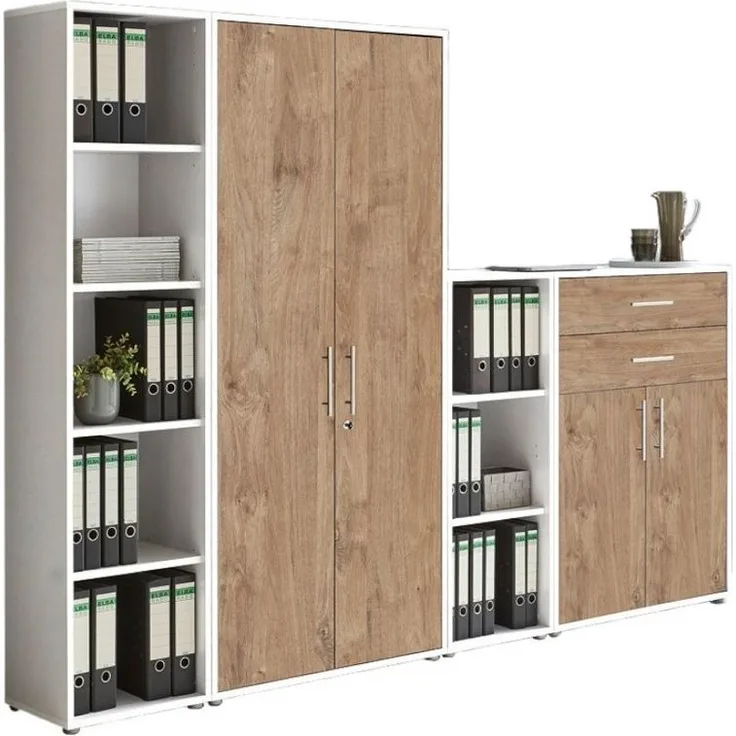 BMG Möbel Aktenschrank Tabor (Set 22, Büroschrank abschließbar mit Metallgriffen) Made in Germany
