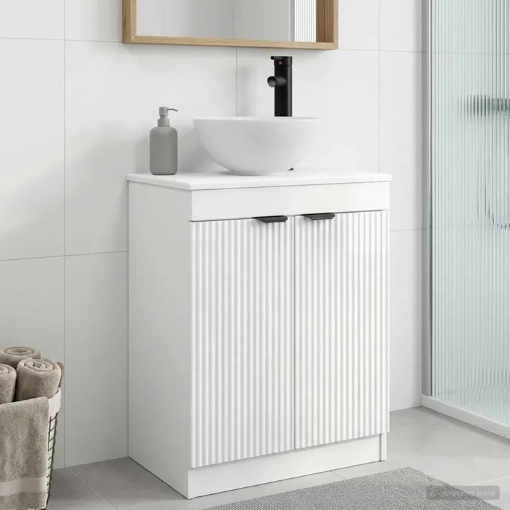 vidaXL Waschbeckenschrank Hochglanz Weiß 54 x 35 x 100 cm 890142