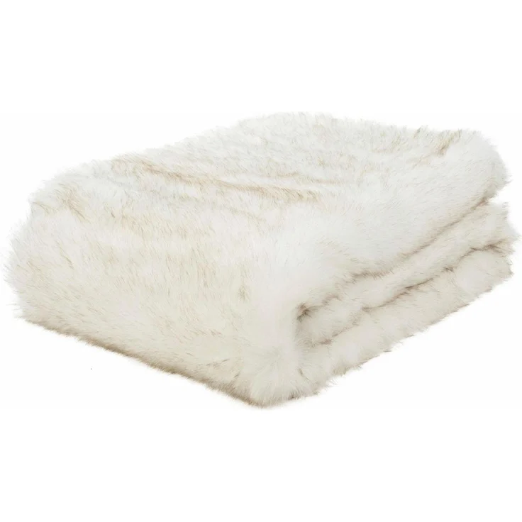 Wohndecke Schneefuchs, Gözze, mit Kunstfell, Kuscheldecke – Bild 1