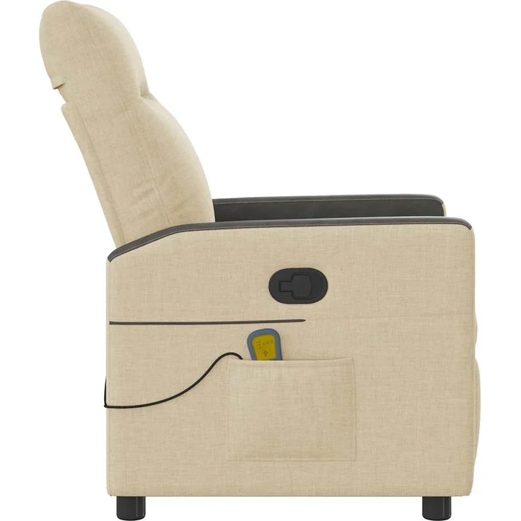 vidaXL Massagesessel Creme Stoff 4104836 – Bild 3