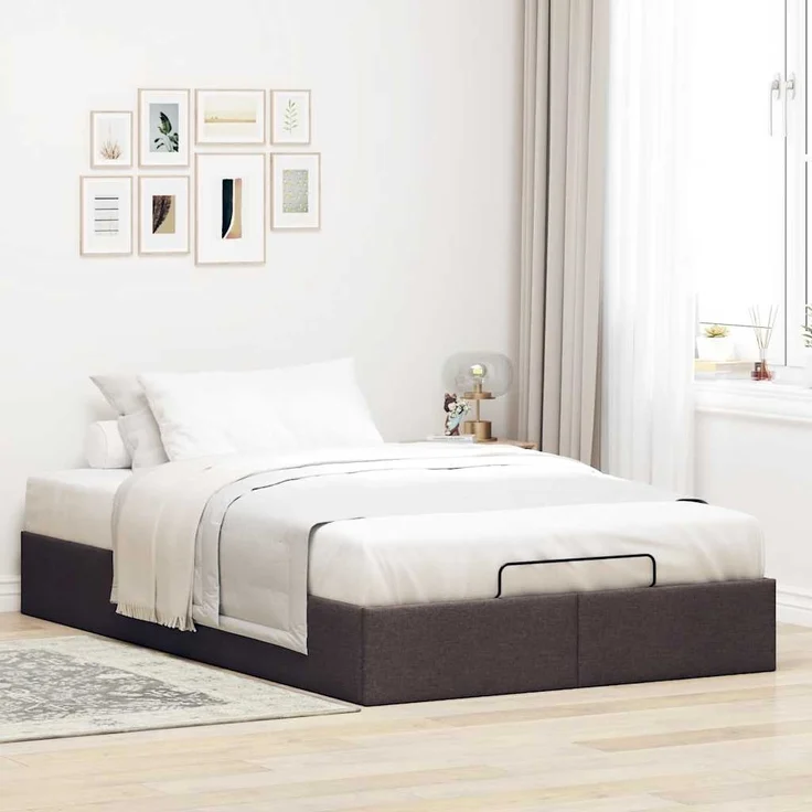 vidaXL Ottoman-Bett ohne Matratze Dunkelbraun 120x190 cm Stoff 3310864 – Bild 2