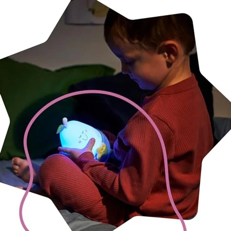 Badabulle Silikon-Nachtlicht Bertille - Lange Leuchtdauer (max. 10 Stunden) - 3 Lichtmodi - 6 Farben - Weich & anschmiegsam - Wiederaufladbarer Akku – Bild 5