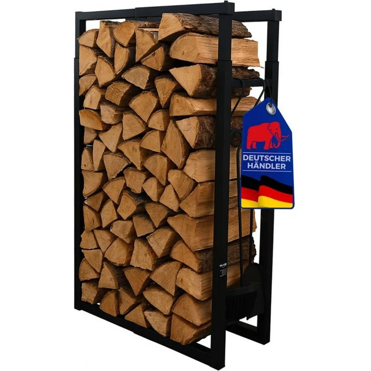 PROREGAL® Kaminholzregal PHOENIX verstellbar mit 4 Kaminwerkzeugen 100-150x40-65cm 9 Größen, Holzständer Holzhalter Kaminholzständer Brennholzregal – Bild 1