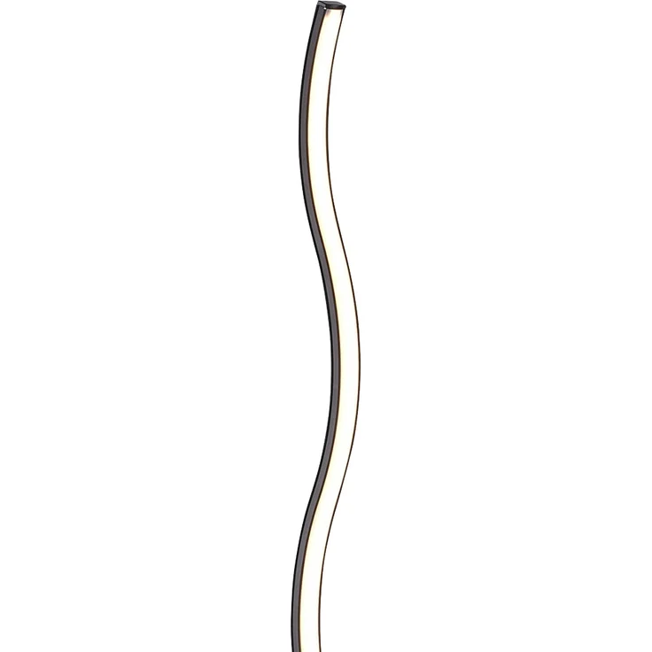 LED Stehleuchte, Wellen Design, schwarz, H 120 cm – Bild 7