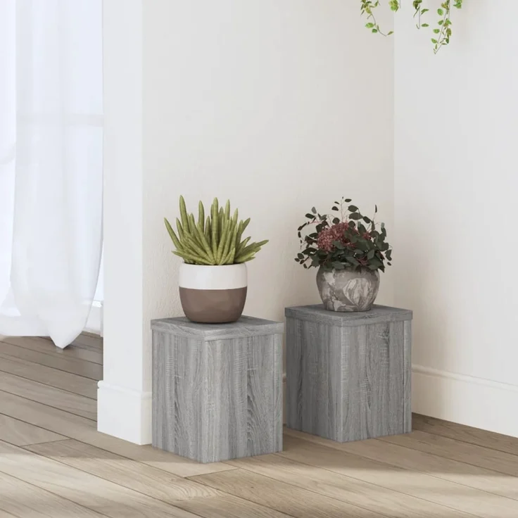 vidaXL Pflanzenständer 2 Stk. Grau Sonoma 15x15x20 cm Holzwerkstoff 852893 – Bild 1