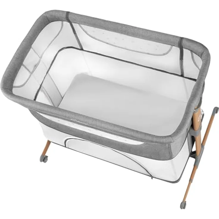 Momi SMARTBED 4-in-1 Kinderbeistellbetten bis 15 kg, Beistellbett für Babys mit Matratze, Höhenverstellbar – Bild 32