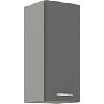 Küchen Hängeschrank 30 Hochglanz Grau Küchenzeile Küchenblock Küche Grey Bianca