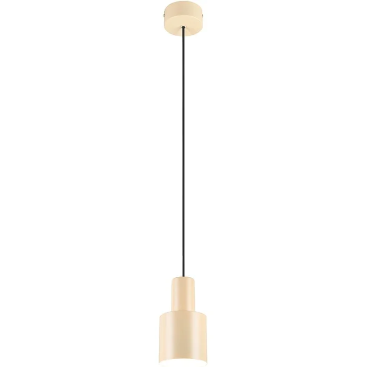 Kleine LED Pendelleuchte mit Metall Lampenschirm Beige, Ø 12cm – Bild 2