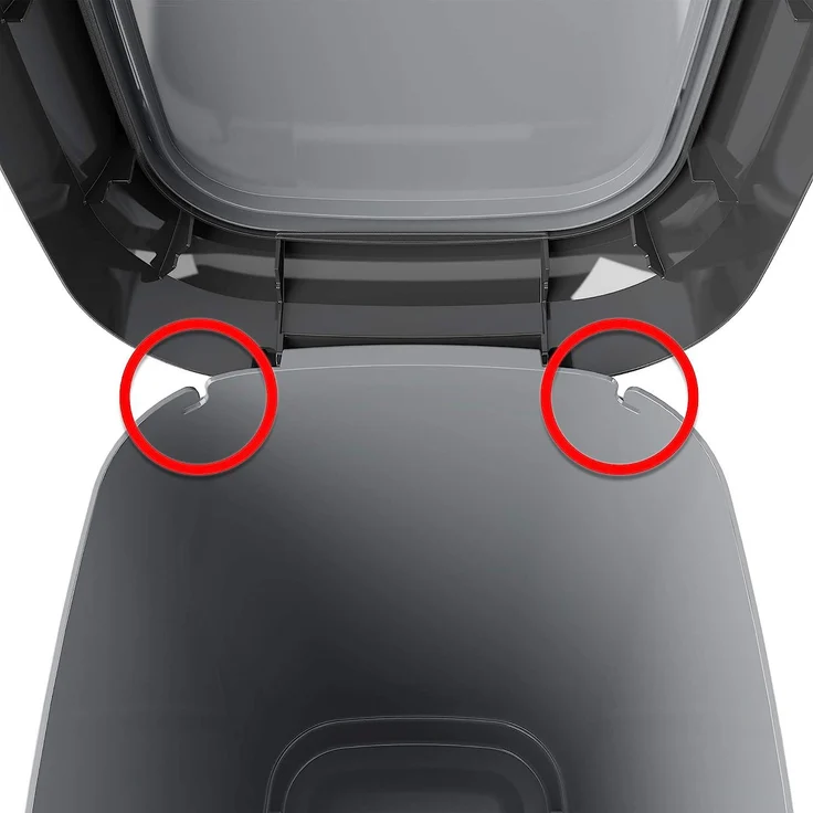 Kis 8075000 0306 01 Abfallbehälter Dual Swing, 10 L, Plastik, schwarz / grau, 19 x 25 x 32 cm – Bild 4