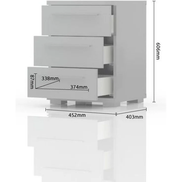OTTO home Nachtkommode Piano, Nachttisch aus FSC-zertifiziertem Holzwerkstoff, Made in Europe (45/40/43 oder 61cm (B/T/H), ideal passend zum Boxspringbett), UV lackiert, hochglänzend, Soft-Close Funktion, 2 oder 3 Schubladen – Bild 3
