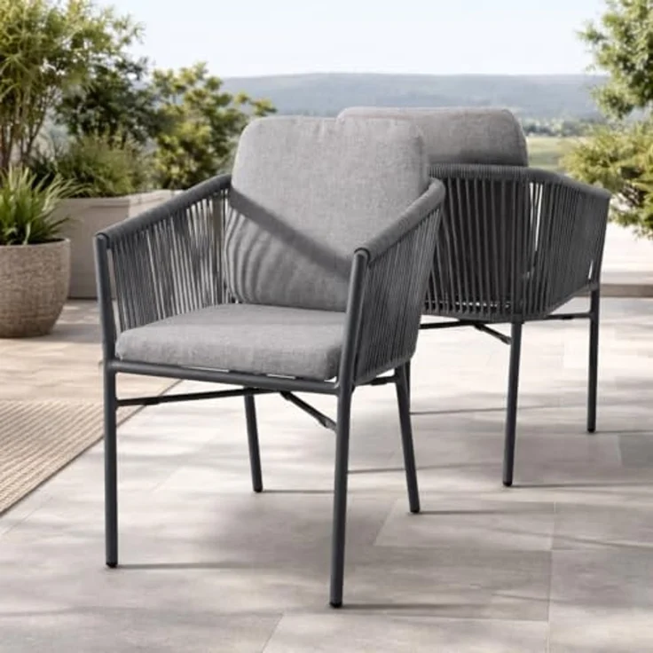Destiny Gartensessel LUCCA (Set, 2-St), Aluminium, Rope, inkl. Auflagen, stapelbar – Bild 1