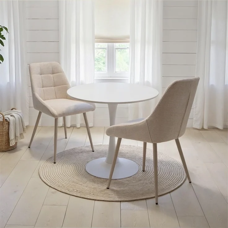Kare Design Stuhl Rubina, Greige, Creme, elegant, 48 cm Sitzhöhe, Esszimmerstuhl, Polsterstuhl, Wohnzimmer, 88 x 49 x 59 cm (H/B/T) – Bild 2