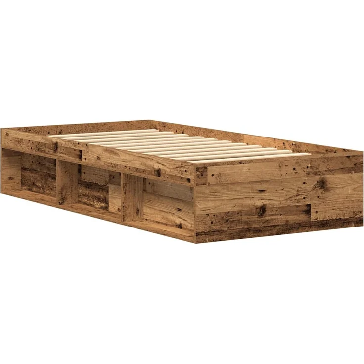 vidaXL Bettgestell ohne Matratze Altholz-Optik 75x190 cm Holzwerkstoff 3329309 – Bild 7