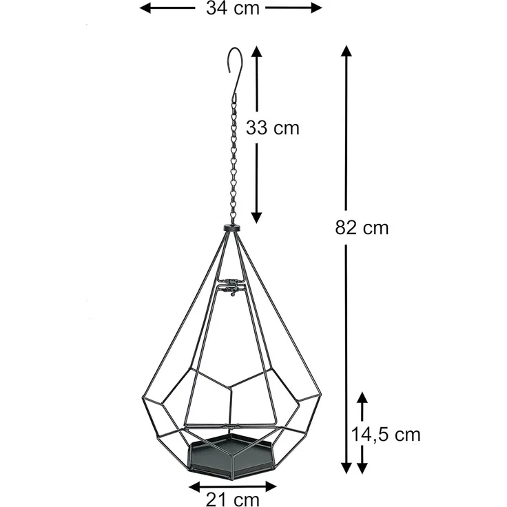 DanDiBo Blumenampel Innen Metall Wand Hängepflanzen 82 cm 96075 L mit Tür 6 Ecken Pflanzenhänger Blumenhänger Topfhänger Blumen Blumentopfhänger Hängetopf – Bild 2