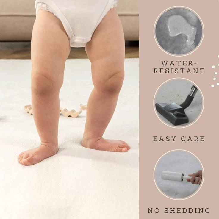 Wolkenweiche Spielmatte Baby 280 x 200 x 2,5 cm, Dunkelgrau– Teppich für Kinderzimmer mit hochwertigem Memory-Schaum Krabbelmatte Baby mit Rutschfester Unterseite Krabbeldecke, Kinderteppich, Tatami Matte – Bild 4