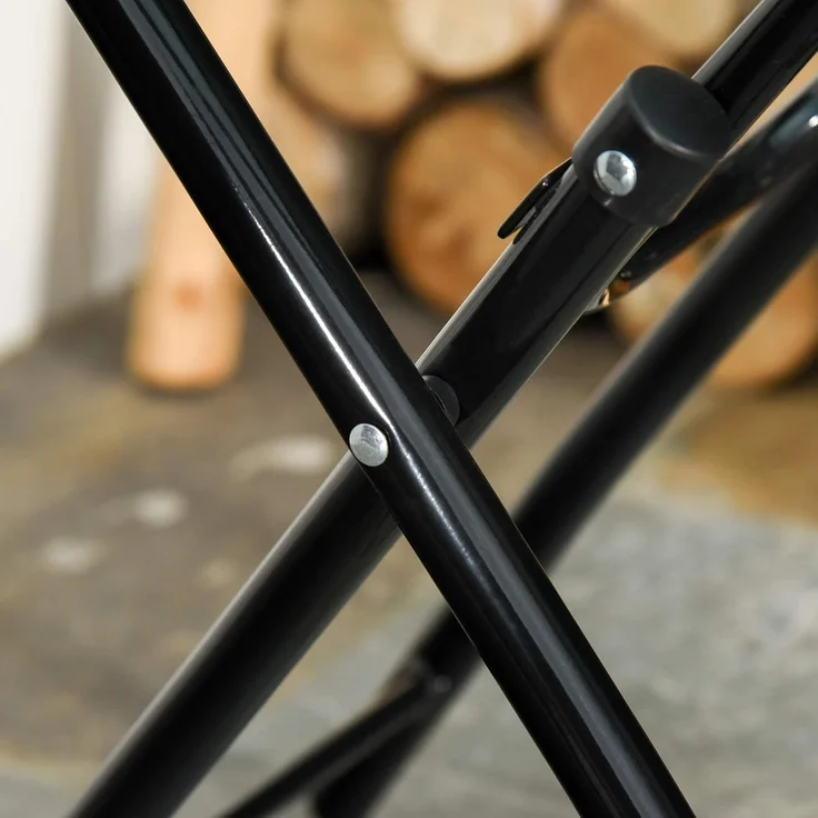 Outsunny Gartentisch Beistelltisch Bistrotisch mit Glasplatte rund klappbar Metall Ø45 schwarz – Bild 9