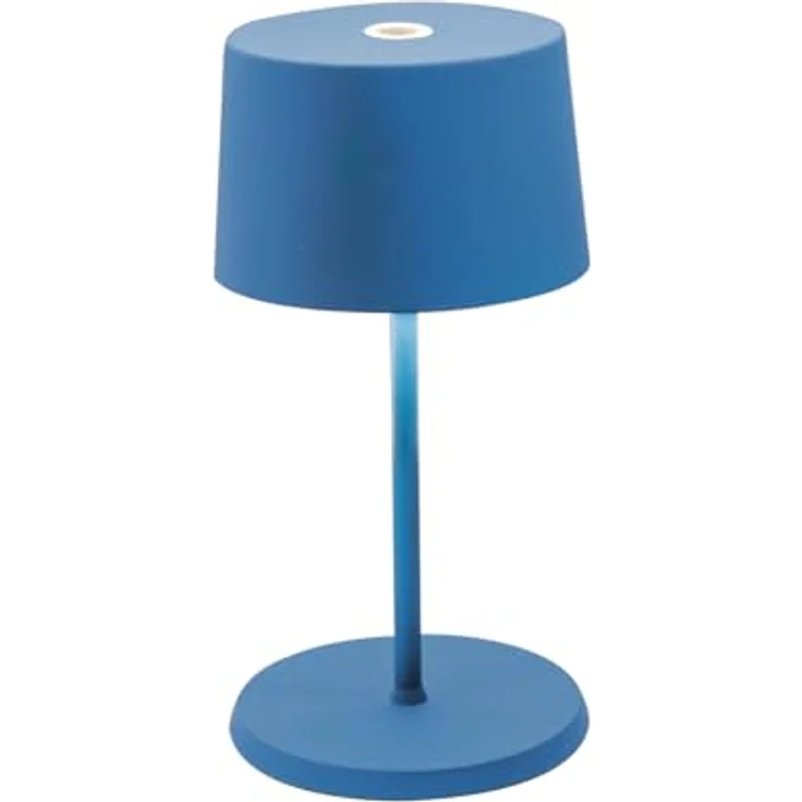 Zafferano, Olivia Mini Lampe, Tragbare und Wiederaufladbare Tischlampe mit Touch Control, Geeignet für Wohnzimmer und Außenbereich, Dimmer, 2700-3000 K, Höhe 22 cm, Farbe Capri Blau – Bild 2