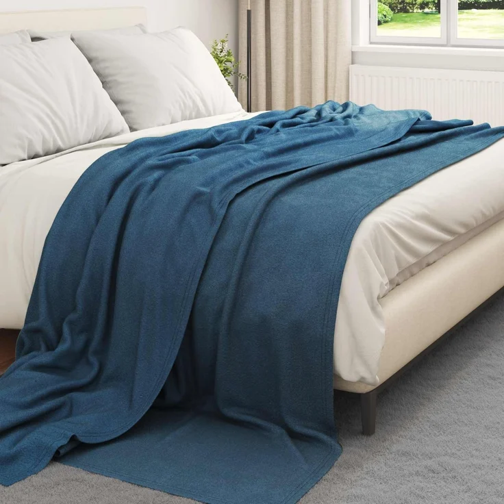 vidaXL Überwurfdecke Marineblau 240 x 220 cm Fleece 42017023 – Bild 3