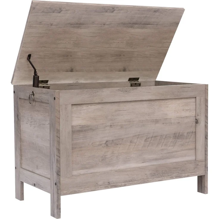 HOOBRO Truhen, Sitzbank mit Stauraum, Spielzeugtruhe mit Deckel, Schuhbank, Sitztruhe, Aufbewahrungstruhe, Robust, Sicherheitsscharniere, Schlafzimmer, Wohnzimmer, 76 cm, Greige EBG75CW01G1 – Bild 1