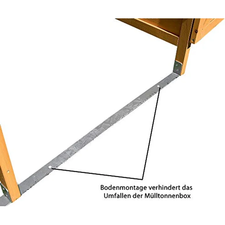 Mülltonnenverkleidung Braun Einzelbox 2x 120L oder 240L Gartenbox Zinkdach Holz – Bild 3