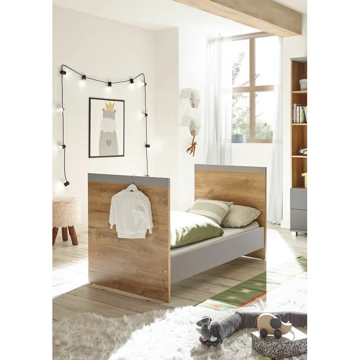 Babyzimmer Larissa 5 teiliges Kinderzimmer Komplett Set in Bolton Oak und Arktisgrau – Bild 2