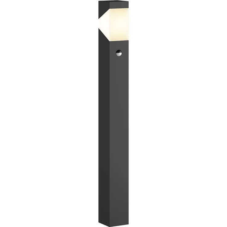 Lucande Außen-Stehlampe Kiran, Metall, Schwarz IP44mit Bewegungsmelder, 1 x 40 W