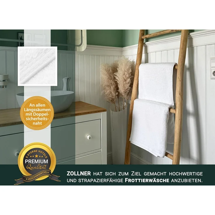 ZOLLNER Duschtücher, Walkfrottier (2-St), 70 x 140 cm, 100% Baumwolle, extra flauschig – Bild 5