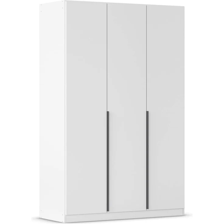 Rauch Möbel Alabama, Kleiderschrank, Garderobe, 3-türig, Zubehör Premium, 2 Kleiderstangen, 7 Einlegeböden, Schubladeneinsatz, Farbe Weiß, Griff Grau metallic, 136 x 229 x 54 cm – Bild 1