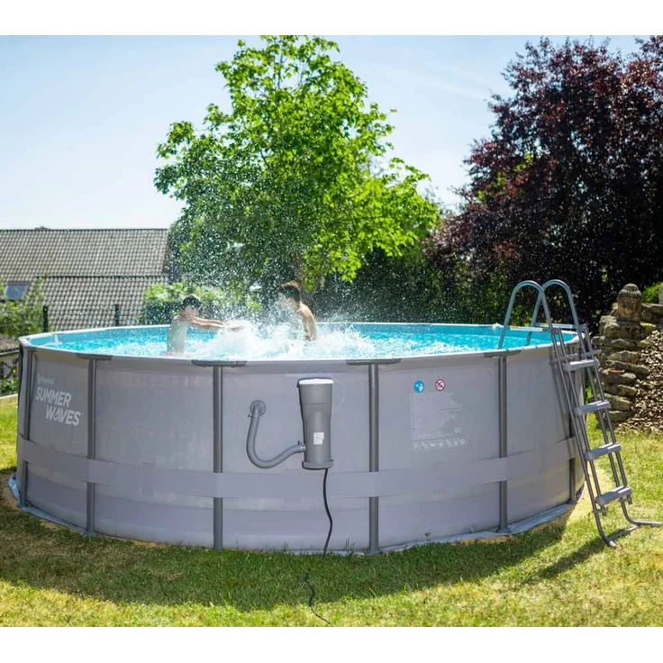 Summer Waves Elite Frame Pool, Komplettset, Grau, Ø 488x122 cm – Bild 3