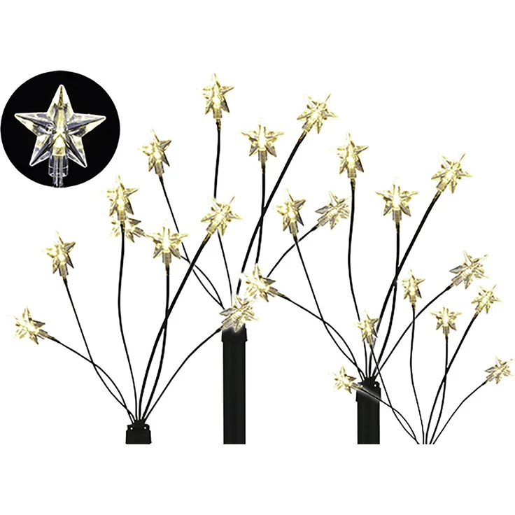 4er Set LED-Gartenleuchtstäbe mit 24 Sternen Batteriebetrieben – Bild 1