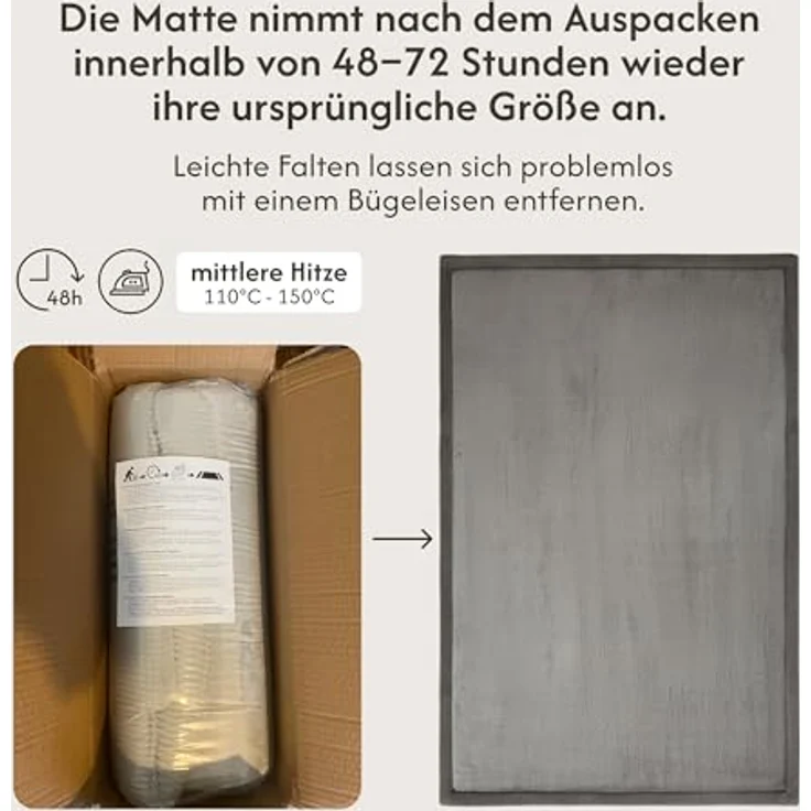 Hakuna Matte Wolkenweiche Spielmatte Baby 200 x 150 x 2 cm, Dunkelgrau– Teppich für Kinderzimmer mit hochwertigem Memory-Schaum Krabbelmatte Baby mit Rutschfester Unterseite Krabbeldecke, Tatami Matte – Bild 6