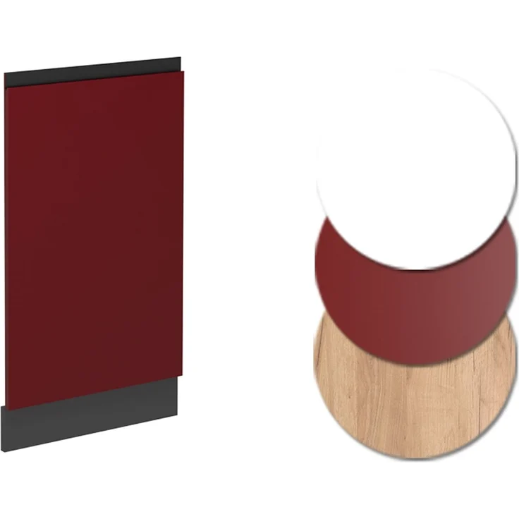 Geschirrspülblende R-Line Rot 45 cm J-Shape ohne Arbeitsplatte Vicco – Bild 6