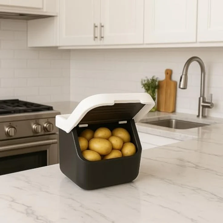 hrb Auffangbehälter Aufbewahrungsbox mit Deckel - Kartoffelbox - Aufbewahrungsbox, (1-tlg) – Bild 9
