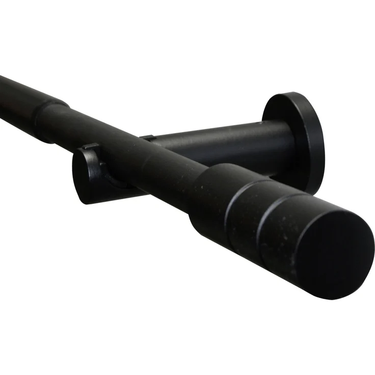 Gardinia Gardinenstangen-Set Kreta 1-Lauf Ø 16-19 mm schwarz-matt 190 cm - 340 cm – Bild 1