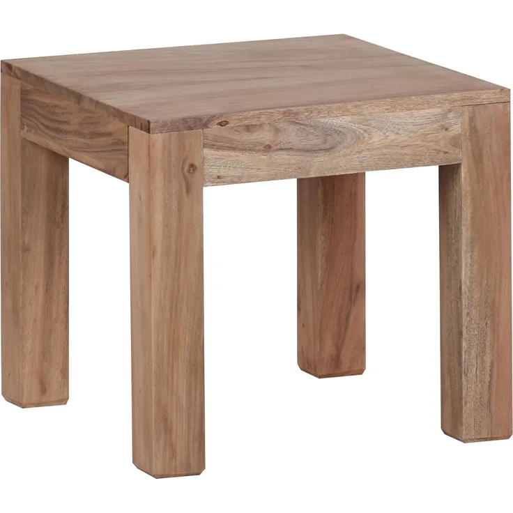 Couchtisch Akazie Massivholz 45cm quadratisch Landhausstil braun Unikat modern