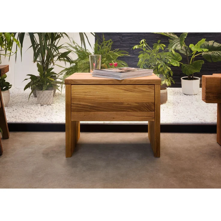 Nachttisch Wildeiche 50x35x40 natur geölt JANGALI #719 – Bild 3