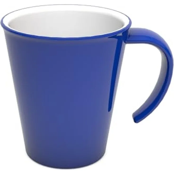 Ornamin Kaffeepott 300 ml blau (Modell 1201) Kaffeebecher mit Henkel, Mehrwegbecher Kunststoff