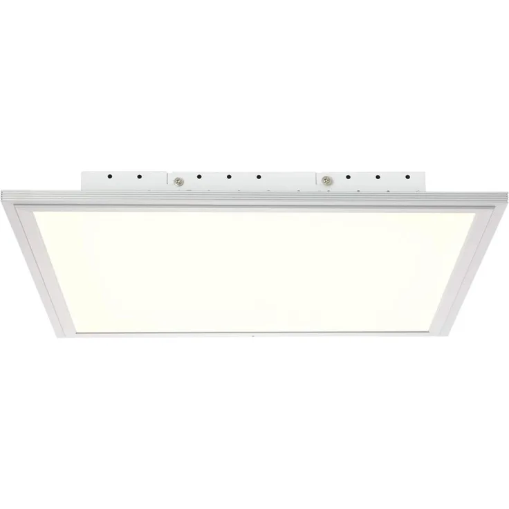 BRILLIANT Lampe Flat LED Deckenaufbau-Paneel 42x42 cm alu/weiß WiZ-App | 1x32W LED integriert, (2500lm, 2700-6200K) | Steuerbar über kostenlose WiZ-App über WLAN